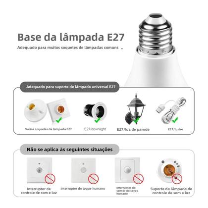 Imagem de Lâmpada LED Com Sensor De Movimento 2PCS E27 220V 110V Luz Noturna Com Detecção De Movimento Por