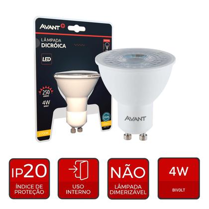 Imagem de Lâmpada Led Dicroica MR16 38 GU10 4W 2700K Biv.MK250-E - Avant 278250378