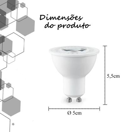 Imagem de Lampada Led Dicroica Mr16 GU10 6W 3000k Branco Quente Lup06