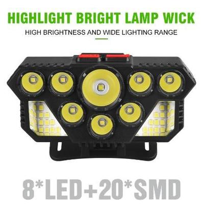 Imagem de Lâmpada Led Dwaterproof Recarregável Acampamento Para Cabeça