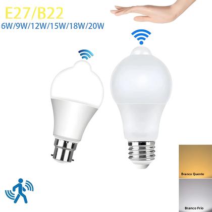 Imagem de Lâmpada LED E27 B22 De 6W-20W Com Sensor De Movimento PIR AC189-265V Luz Noturna Para Iluminação De