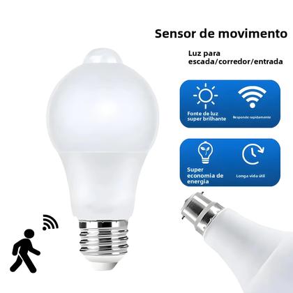 Imagem de Lâmpada LED E27 B22 De 6W-20W Com Sensor De Movimento PIR AC189-265V Luz Noturna Para Iluminação De