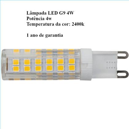 Imagem de Lâmpada LED G9 halopin 4W 220V 2.400K Lustres e arandelas