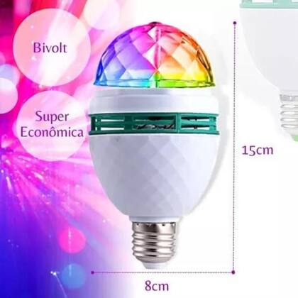 Imagem de Lâmpada Led Giratoria 3W Colorida Rgb Balada Festa Boate E27