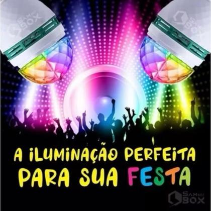 Imagem de Lâmpada Led Globo Colorida Rotativa Giratória Festa+adaptador tomada KA-Ley-07