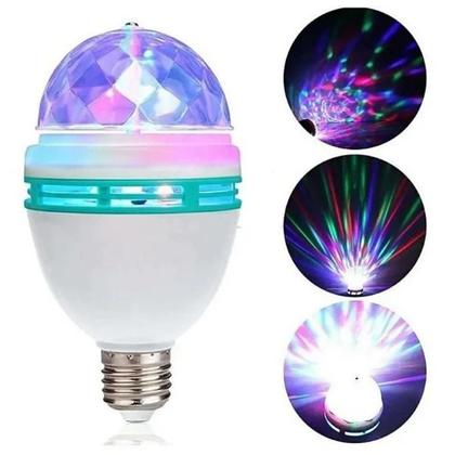 Imagem de Lâmpada Led Globo Colorida Rotativa Giratória Para Decoração Festa Boate
