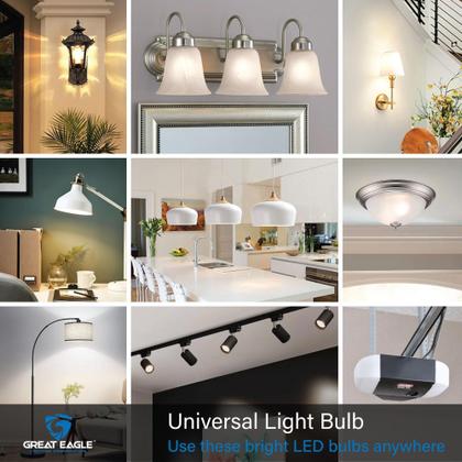 Imagem de Lâmpada LED Great Eagle Lighting 14W 5000K 1500lm A19, pacote com 6