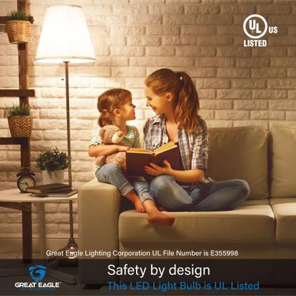 Imagem de Lâmpada LED Great Eagle Lighting 14W 5000K 1500lm A19, pacote com 6
