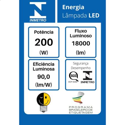 Imagem de Lâmpada LED Industrial Bulbo T 200W Kian Branco Frio E40