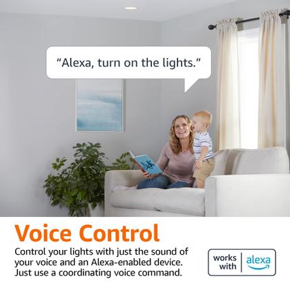 Imagem de Lâmpada LED inteligente Amazon Basics BR30 9W 800LM, pacote com 4