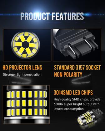 Imagem de Lâmpada LED LUYED 3157 Turn Signal Light 1800lm 6500K Pacote com 2