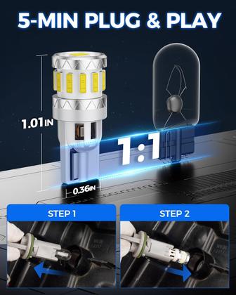 Imagem de Lâmpada LED Marsauto 194 branca 6000K 2835SMD Pacote com 10