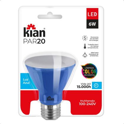 Imagem de Lâmpada LED Par20 6W E27 Azul Bivolt