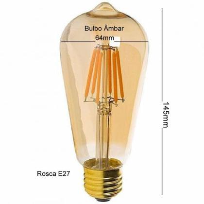 Imagem de Lâmpada Led Pera ST64 Filamento Âmbar Vintage 4w Bivolt - Nordecor