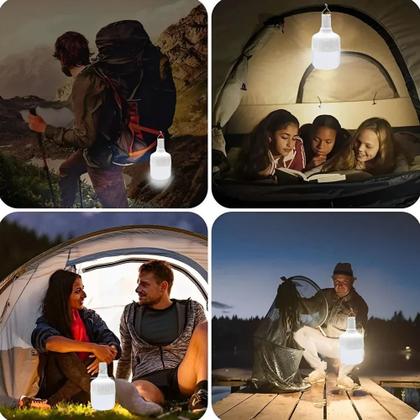 Imagem de Lâmpada Led Placa Solar De Emergência Recarregável Bateria Camping Barraca Acampamento - Luatek