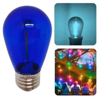 Imagem de Lâmpada Led Retrô Coloridas Filamento Bolinha1w S14 110v Abajur Luminárias  61461