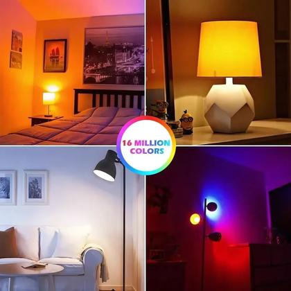 Imagem de Lâmpada Led Rgb 16 Cores 10w Bivolt E27 Com Controle Remoto