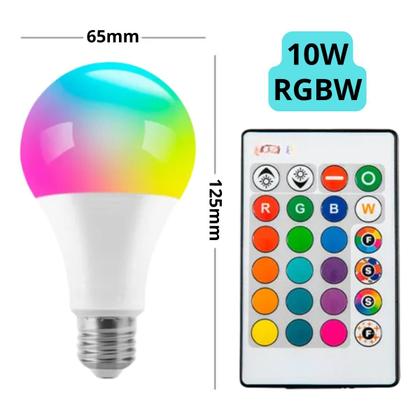 Imagem de Lâmpada Led Rgb 16 Cores 10w Bivolt E27 Com Controle Remoto