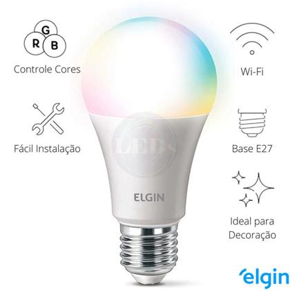 Imagem de Lampada Led Rgb Bulbo 15w Inteligente Smart Wi-fi Elgin