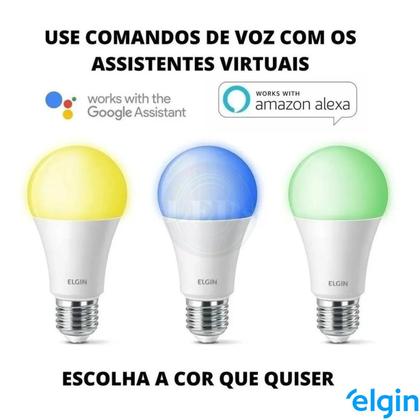 Imagem de Lampada Led Rgb Bulbo 15w Inteligente Smart Wi-fi Elgin