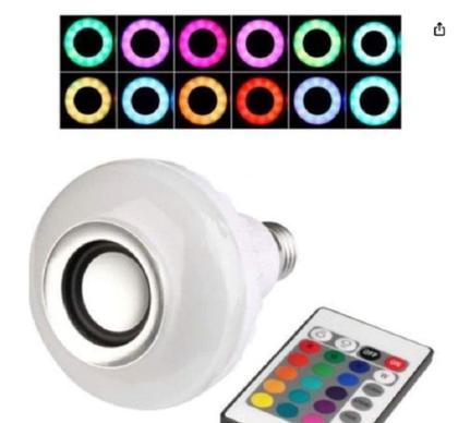 Imagem de Lâmpada Led Rgb Caixa Som Bluetooth Controle Remoto 2 Em 1 Mp3 Luz Multicolor