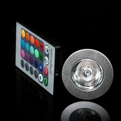 Imagem de Lampada LED RGB Colorida 16 Cores Com Controle Remoto 3W