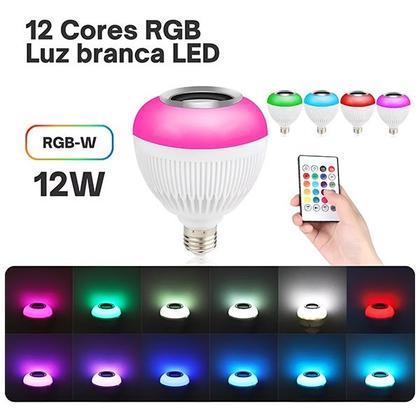 Imagem de Lâmpada LED RGB Musical Bulb com Caixa de Som Bluetooth Controle de Luz e Som