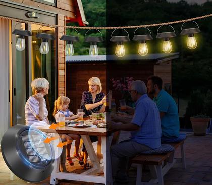 Imagem de Lâmpada LED Solar Para Acampamento Camping Pesca Iluminação Portátil 10W Recarregável Com Gancho