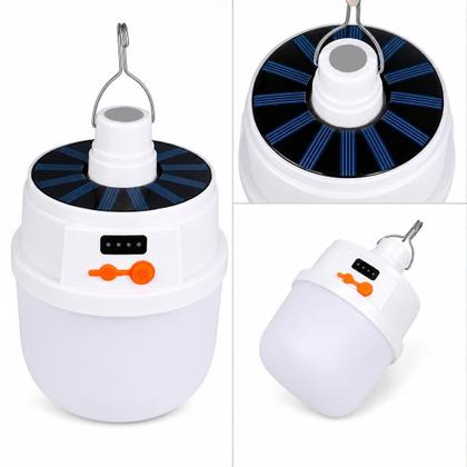 Imagem de Lâmpada LED Solar Recarregável Portátil para Camping Casa e Emergência