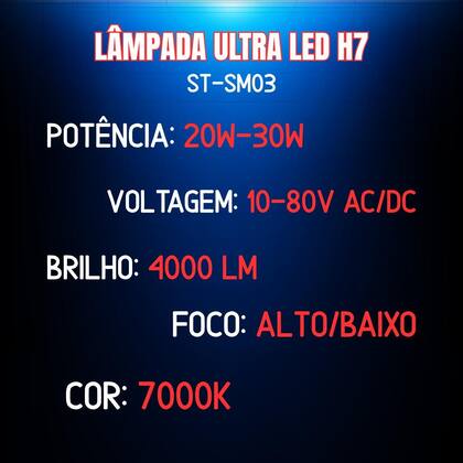 Imagem de Lâmpada Led ST-SM03 H7 Dafra Roadwin 250 2012 2013 2014 2015