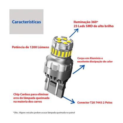 Imagem de Lâmpada LED T20 7443 2W 9-16V 6 SMD 2835 Branca 3x6D Uppertech - 5901