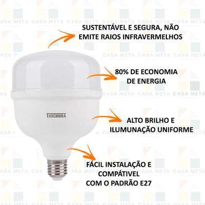 Imagem de Lâmpada Led Taschibra 20w Bivolt 4000k Luz Suave Kit 5