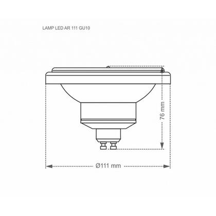 Imagem de Lâmpada led taschibra ar111 12w 2700k gu10 dimerizável