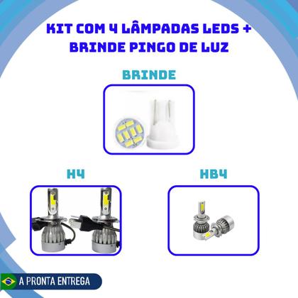 Imagem de Lâmpada Led Up 2014 - 2021 Kit H4 Hb4 V10 - Efeito Xênon