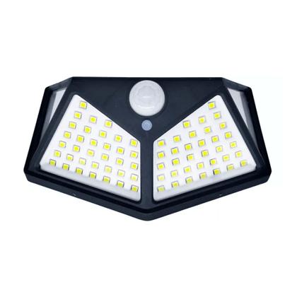 Imagem de Lâmpada Luminária Solar 100 Led Parede Luz Com Sensor Preto