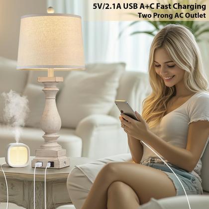 Imagem de Lâmpada MOUVOVO, conjunto de 2 casas de fazenda de 71 cm com portas USB e AC