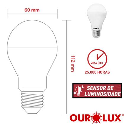 Imagem de Lampada Noturna 9w Sensor Luminosidade Branco Frio 6500K