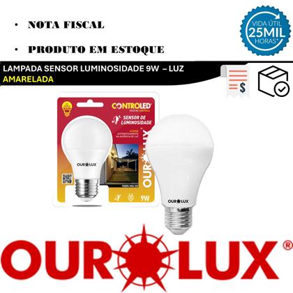 Imagem de Lampada Noturna 9w Sensor Luminosidade Luz Amarela 2700K