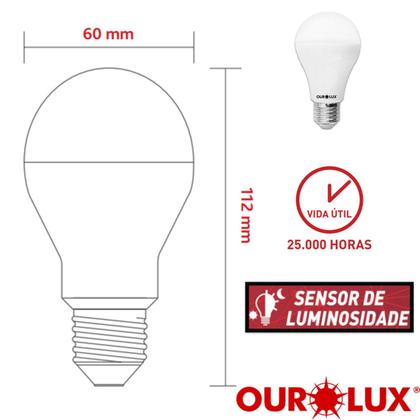 Imagem de Lampada Noturna 9w Sensor Luminosidade Luz Amarela 2700K