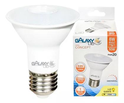 Imagem de Lâmpada Par20 Dimerizável E27 Led 8w Ambar 2700k Bivolt Galaxy