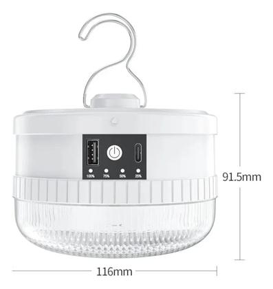 Imagem de Lâmpada Para Barraca Portátil LED 80W Recarregável KAPBOM  Iluminação Potente para Emergências, Camping e Uso Diário