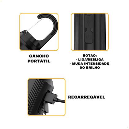 Imagem de Lâmpada Pendente Camping Iluminação Led 3W 3000K Branco Quente IP65 5V Bateria 5 horas Recarregável Acampamento Barraca Trilha Versátil