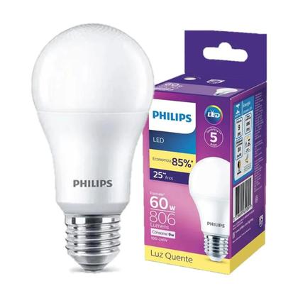 Imagem de Lâmpada philco led bulbo a60 9w 3000k 806lm bivolt