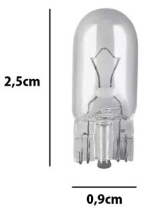 Imagem de Lâmpada Pingão T10 12V  5W HBL Esmagada Kit Com 10 unidades