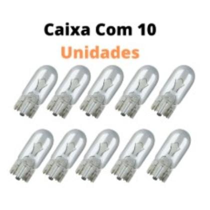 Imagem de Lâmpada Pingão T10 12V  5W HBL Esmagada Kit Com 10 unidades