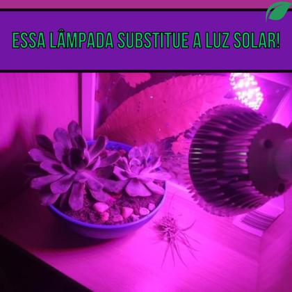 Imagem de Lâmpada Plantas 18W LED Grow Light Com Luz Solar  + Luminária de Mesa 1 Bocal - Cresça Suas Plantinhas