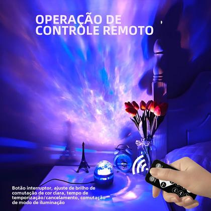 Imagem de Lâmpada Projetor de Estrelas com LED Colorido - Rotativa, USB e Controle Remoto