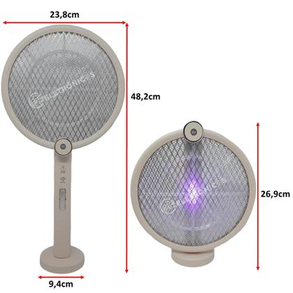 Imagem de Lâmpada Raquete Elétrica Uv Dobrável E Giratório Luminária Mosquitos DP839