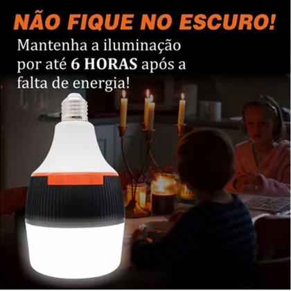 Imagem de Lâmpada Recarregável de Emergencia LED Bulbo Com Bocal Gancho 