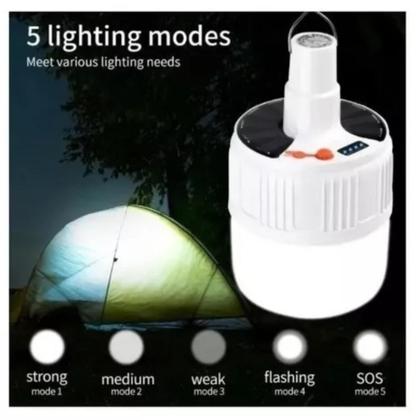 Imagem de Lâmpada Recarregável Energia Solar Led Com Lanterna